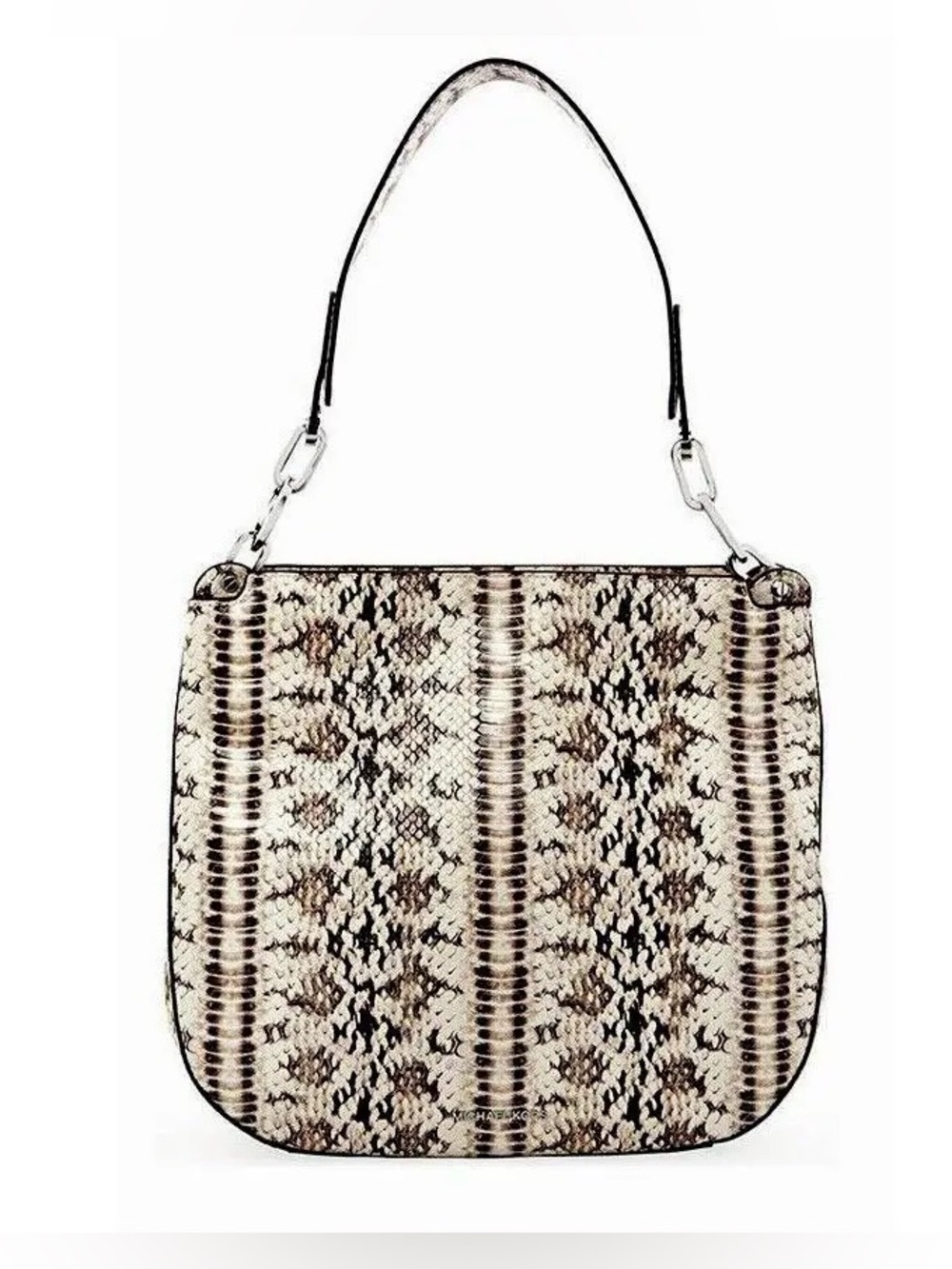 Michael Kors Fulton Large Natural Snakeskin Embossed Leather Hobo Bag NWOT - Picture 5 of 16